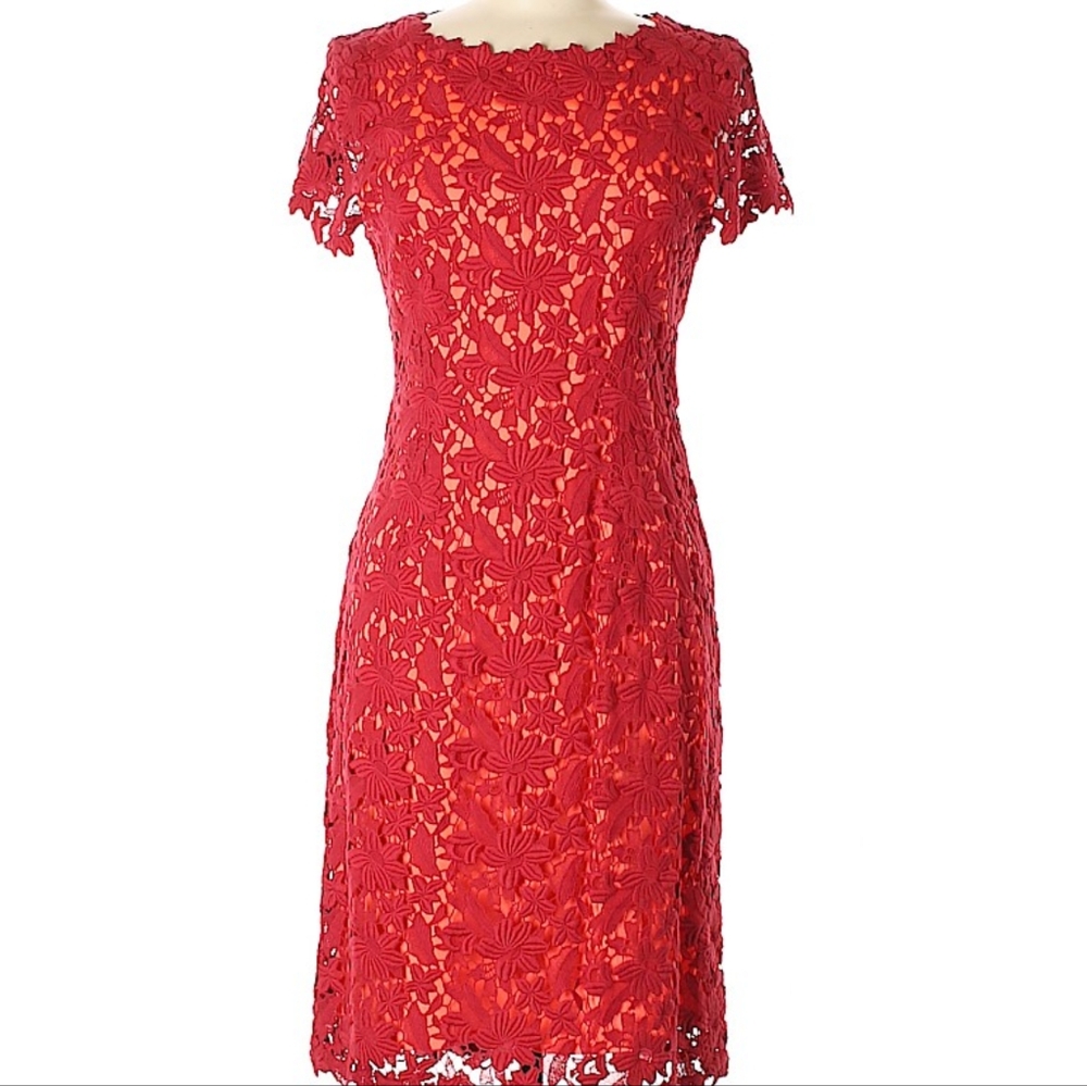 Elie Tahari floral red formal dress